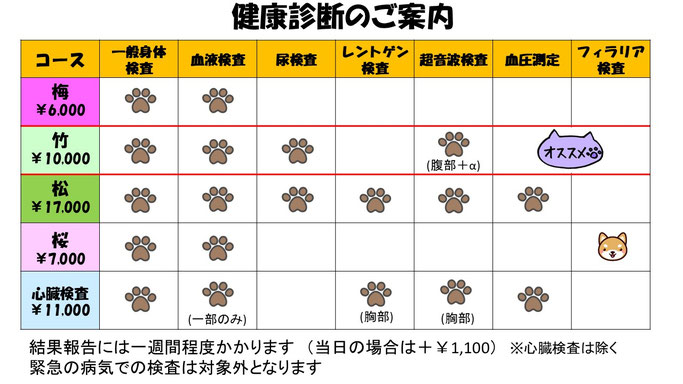健康診断のご案内