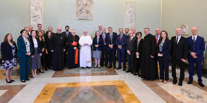 Delegation von „Kirche in Not“-Vertretern zu Gast bei Papst Leo XIV. © Vatican Media