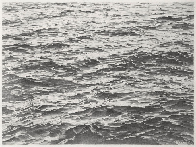 Vija Celmins, Untitled (Big Sea #2) (Ohne Titel (Grosser Ozean #2)), 1969, Grafit auf Acrylgrund auf Papier, 85,1 x 111,8 cm, Privatsammlung, © Vija Celmins, Courtesy Matthew Marks Gallery