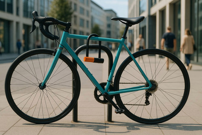 Das Fahrrad am besten mit einem stabilen Schloss an einem festen Gegenstand sichern. Foto: Debeka 