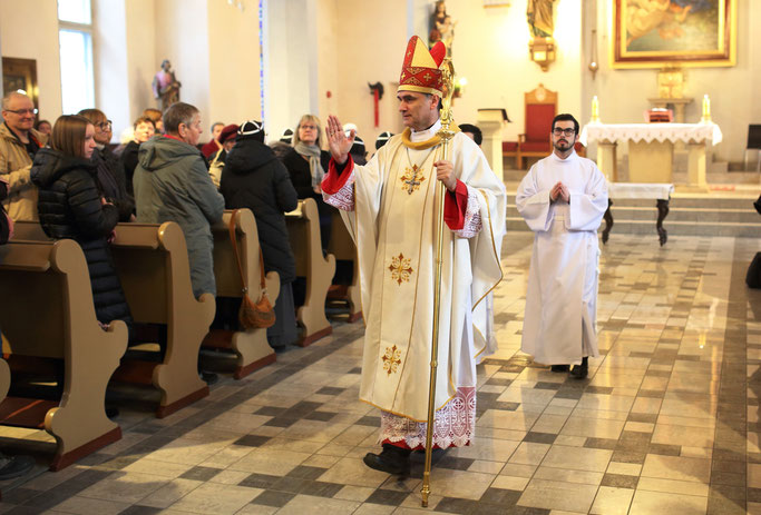 Bischof Philippe Jourdan beim Gottesdienst in seiner Kathedrale in Tallinn. © Diözese Tallinn