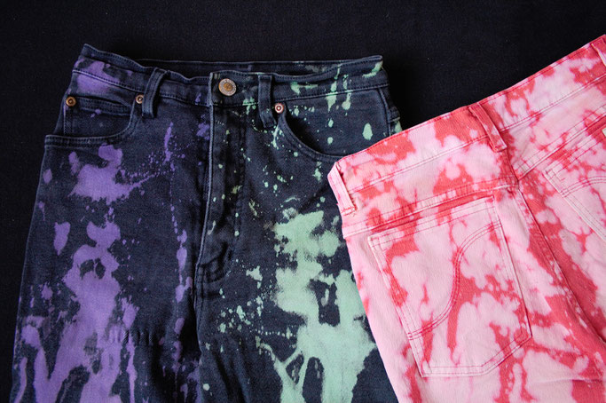 7 common mistakes when bleaching jeans - bleached punk trousers - Zebraspider DIY Anti-Fashion Blog