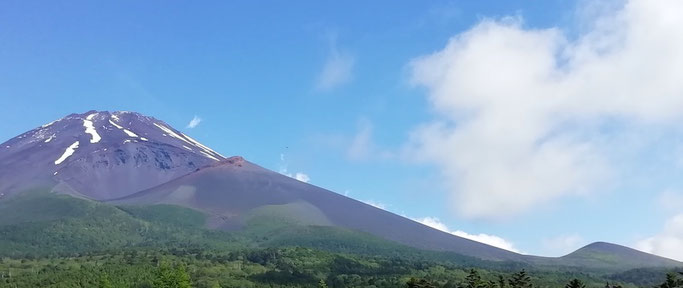 水ヶ塚より　富士山、宝永火口　　右端は二ツ塚上塚