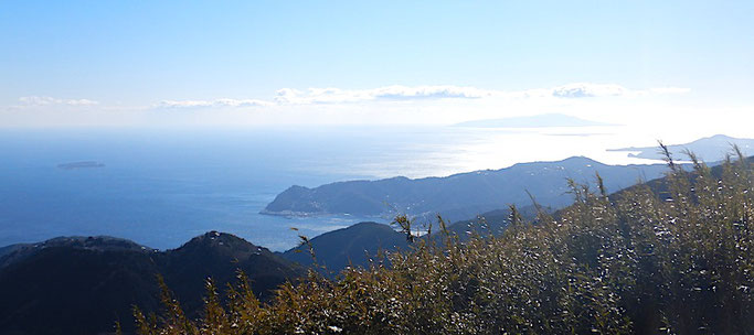 玄岳山頂より相模灘、初島、伊豆大島