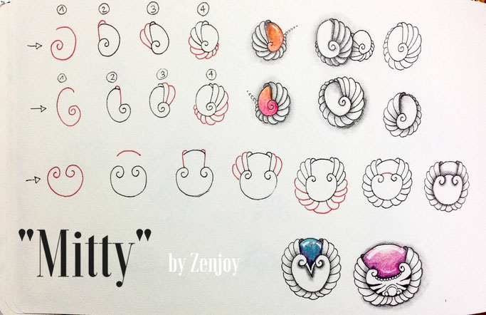 Mitty step out zentangle