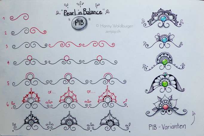 PiB Pearl in Balance stepout zentangle