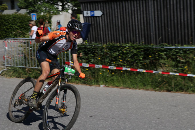 Celebrating the 2nd place at BergiBike, after a succesfull sprint for 2nd place!