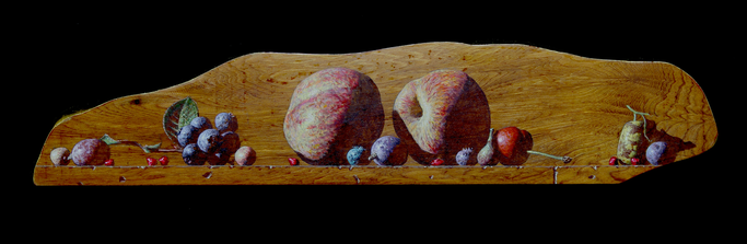 「遠い明日の行方」　73×328㎜　テンペラ、油彩、木、箔