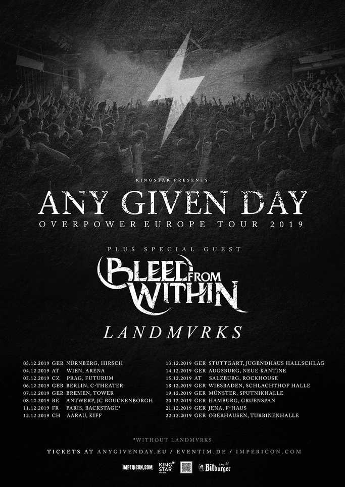 BLEED FROM WITHIN – announce tour with Any Given Day and Landmvrks, news, rockers and other animals