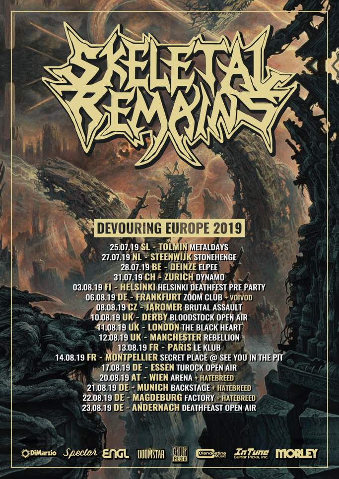 SKELETAL REMAINS, Death Metal, Europe, tour, US, Devouring Mortality, Revocation, Voivod, Century Media Records, Hatebreed . Psycroptic, News Rockers And Other Animals, Rock News, Rock Magazine, Rock Webzine, rock news, sleaze rock, glam rock, hair m