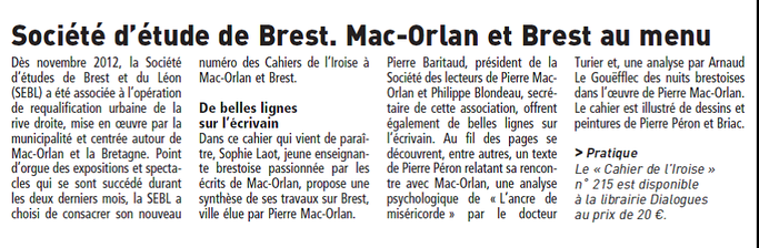 Le Télégramme, 27 novembre 2013