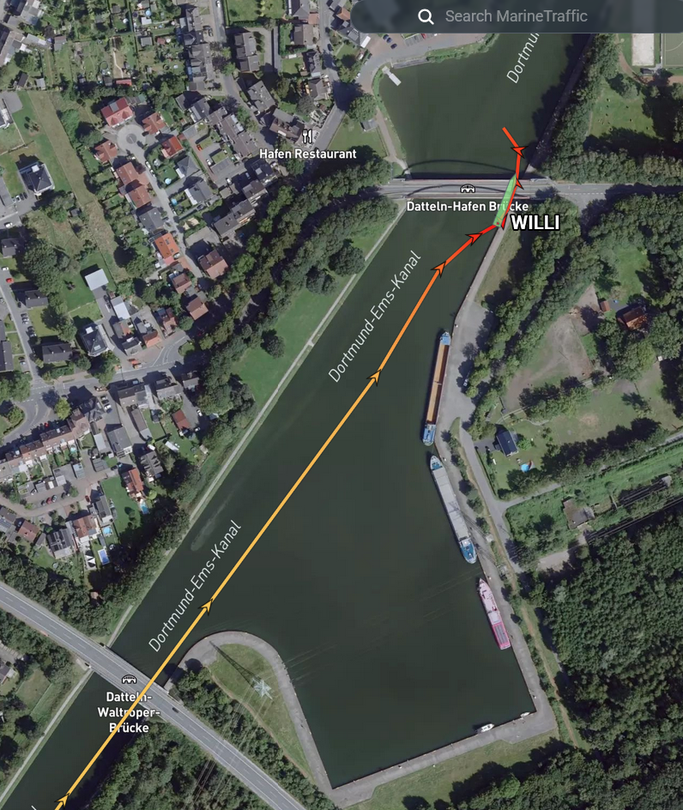 Trinkwasserbunkerstelle Datteln (© MarineTraffic)