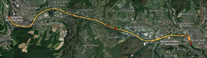 Am Sonntag, 31. August 2025 empfangene AIS-Signale (effektive GPS-Positionen) © MarneTraffic