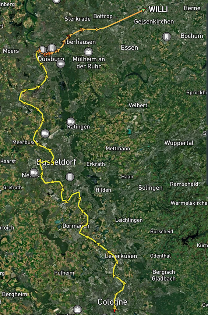 Köln - Schleuse Gelsenkirchen, Oberwasser (© MarineTraffic)