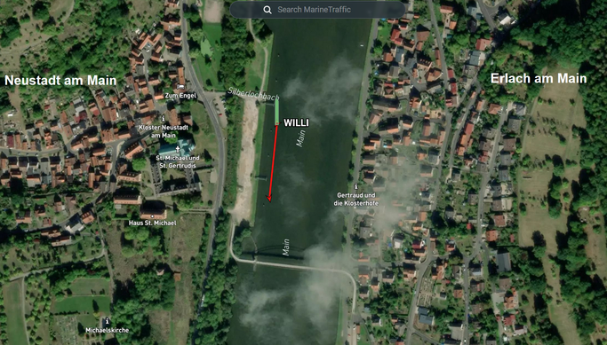 verholen in Neustadt am Main (© MarineTraffic)