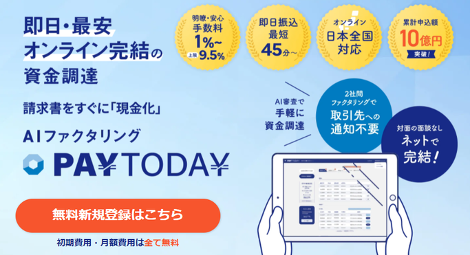 ファクタリングWEB ネット スマホ完結 PAY TODY