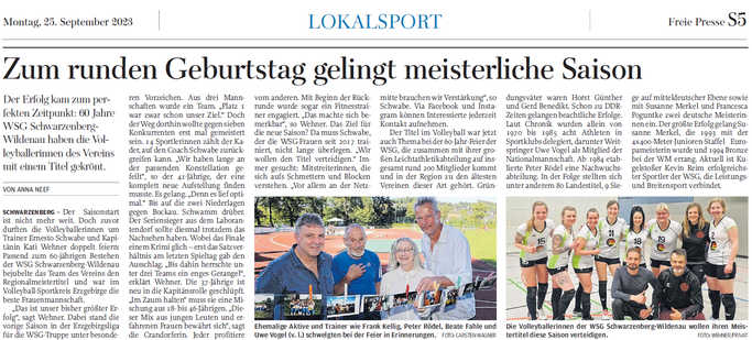 Freie Presse vom 25. September 2023
