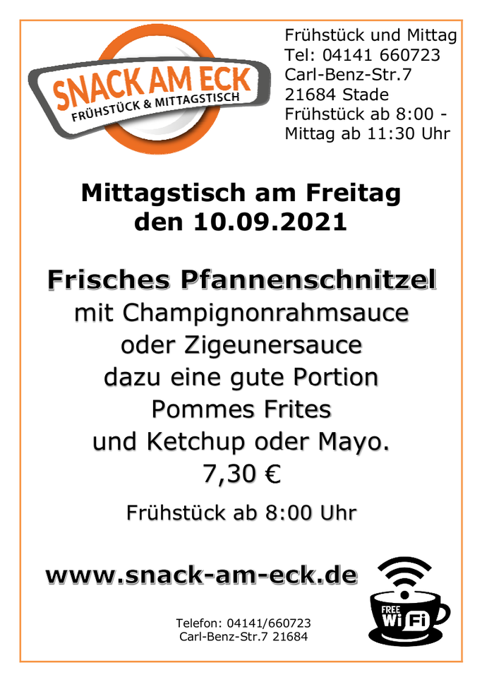 Mittagstisch am Freitag den 10.09.2021: 