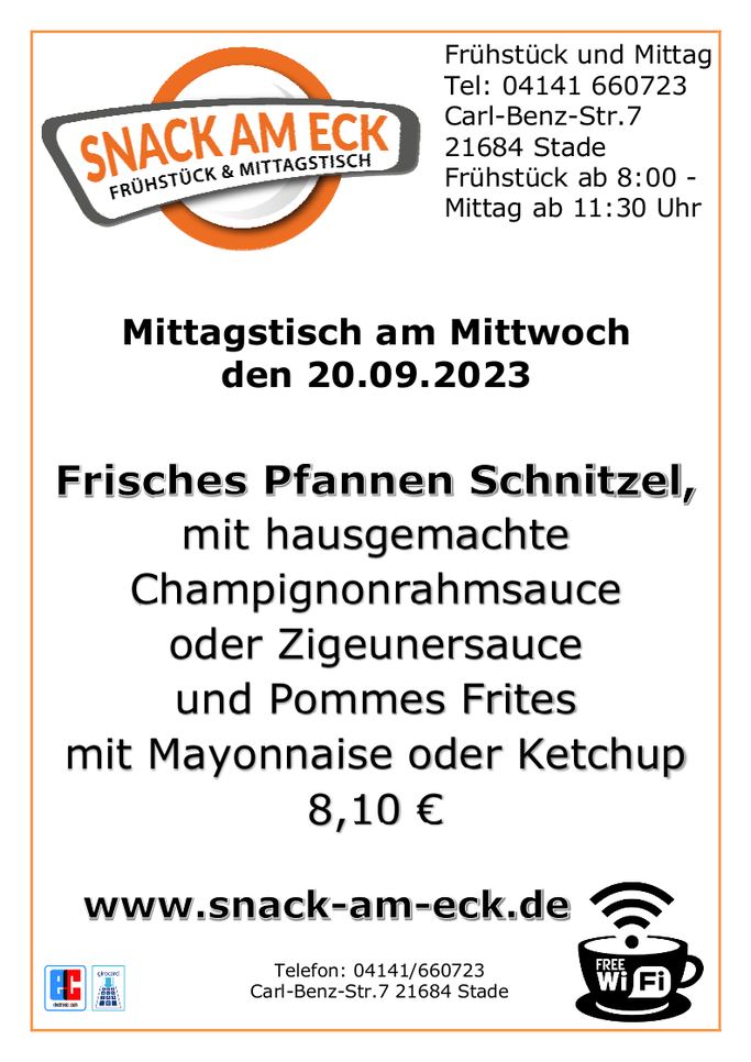 Mittagstisch am Dienstag den 20.09.2023