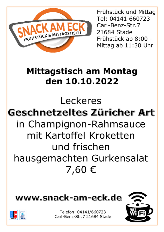Mittagstisch am Montag
