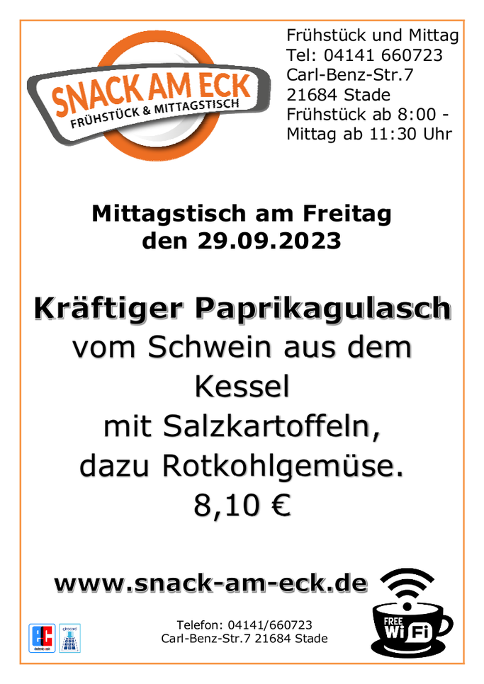Mittagstisch am Freitag, den 29.09.2023
