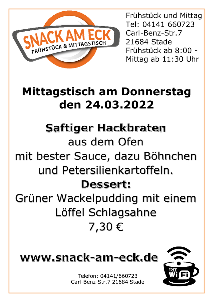 Mittagstisch am Donnerstag den 24.03.2022