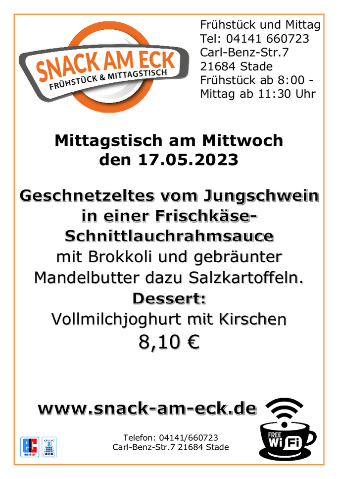 Mittagstisch am Mittwoch den 17.05.2023