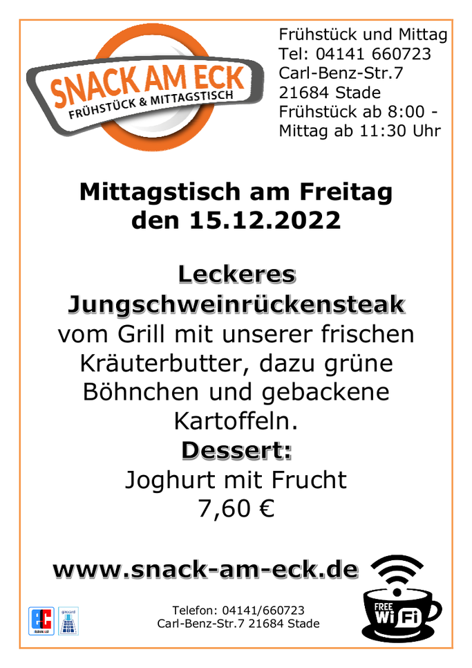 Mittagstisch am Freitag den 16.12.2022