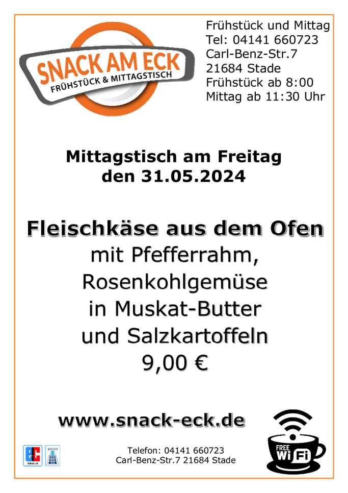 Mittagstisch am Freitag den 31.05.2024
