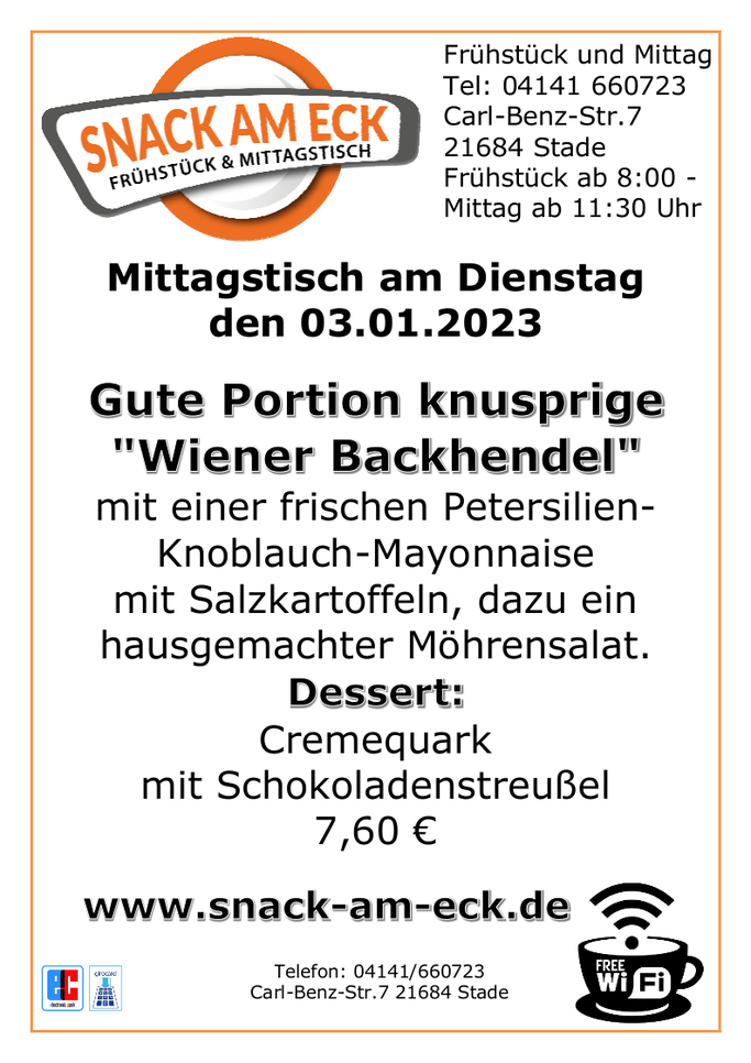 Mittagstisch am 03.01.2022