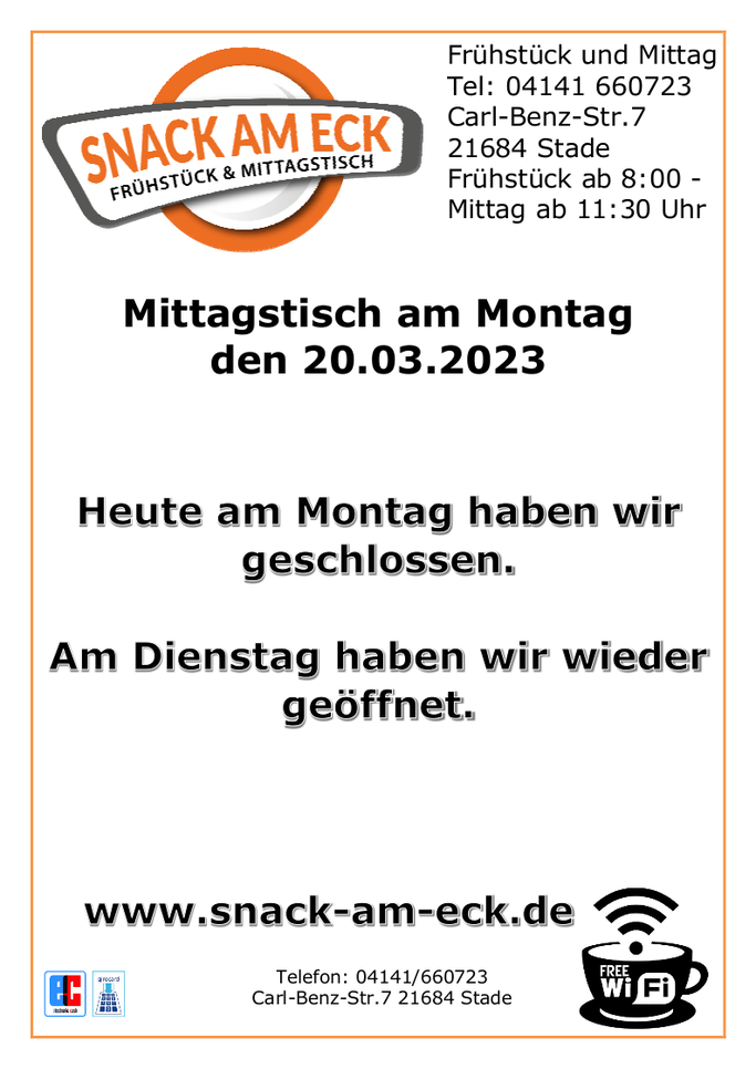 Heute geschlossen!