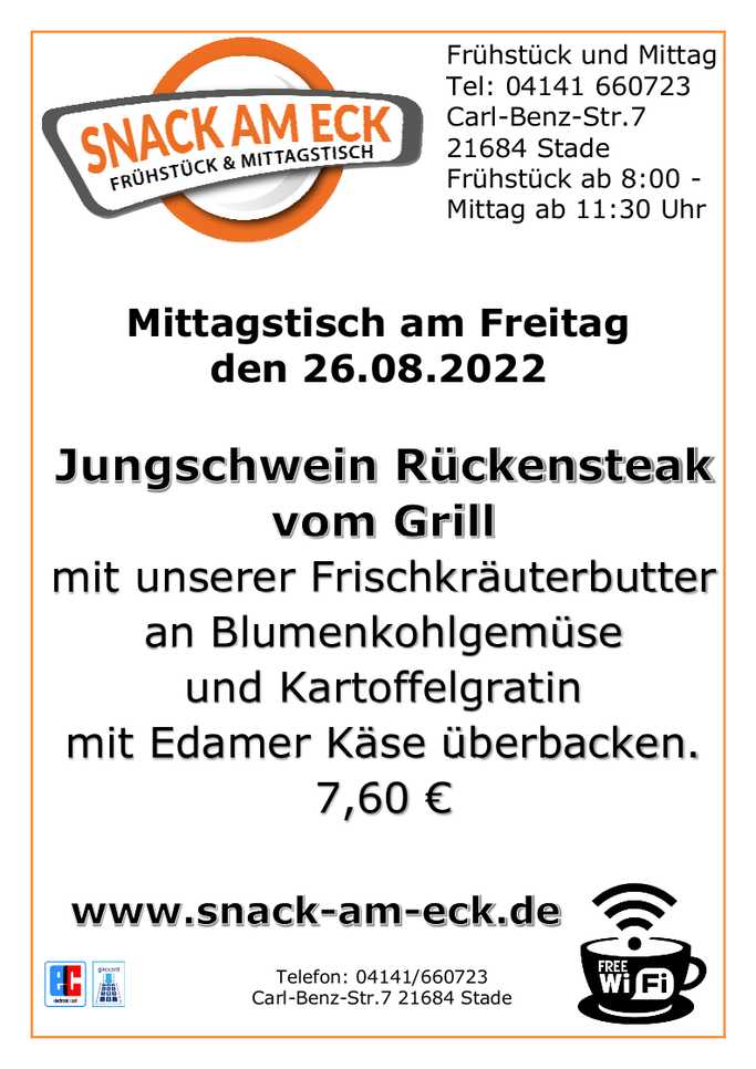 Mittagstisch am Freitag den 26.08.2022