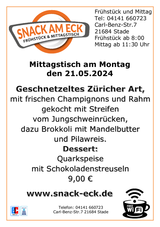 Mittagstisch am Montag den 21.05.2024