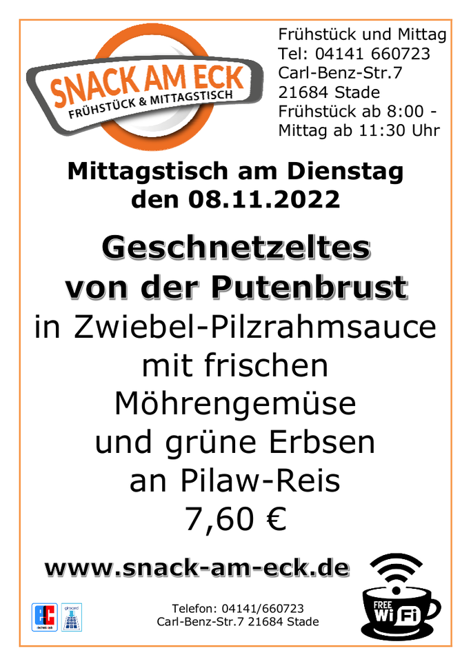Mittagstisch am Dienstag den 08.11.2022