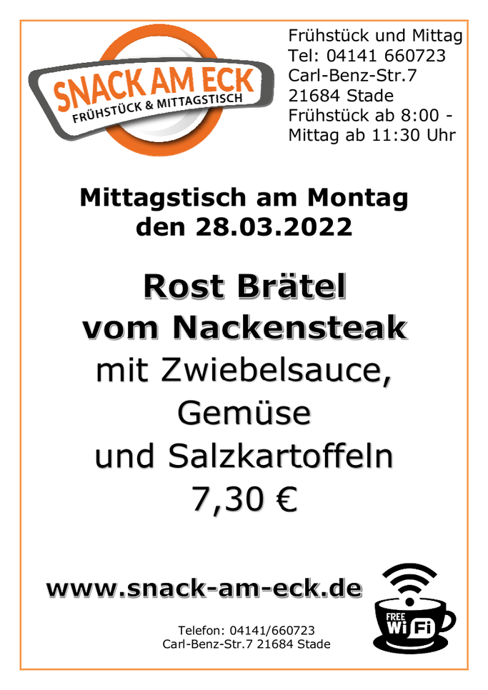 Mittagstisch am Montag den 28.03.2022: 