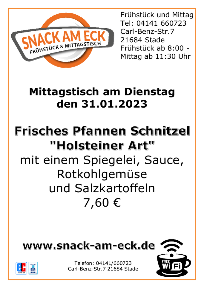 Mittagstisch am Dienstag den 31.01.2023: