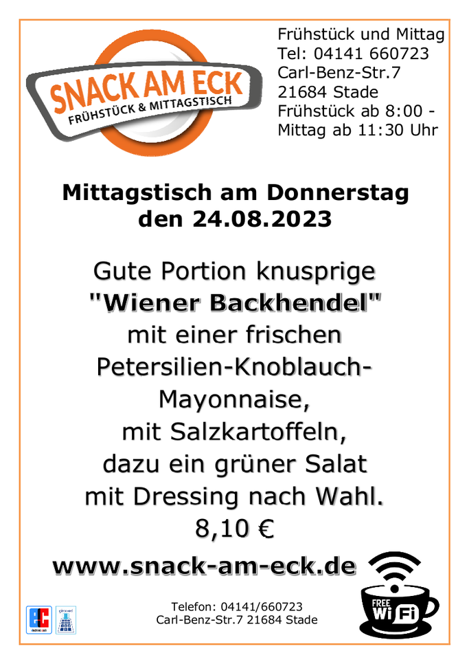 Mittagstish am Donnerstag den 24.08.2023