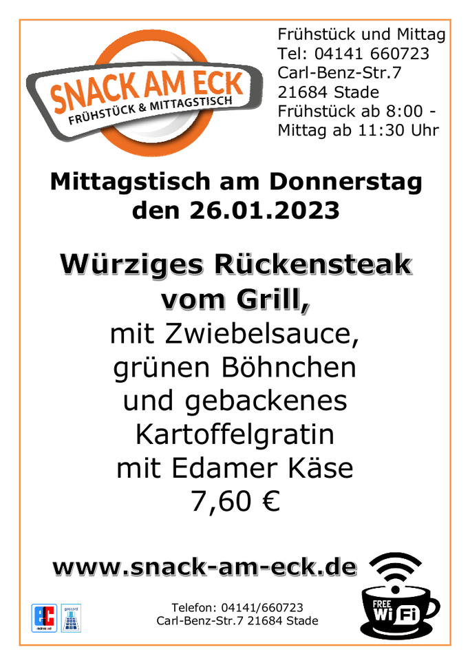Mittagstisch am Donnerstag den 26.01.2023