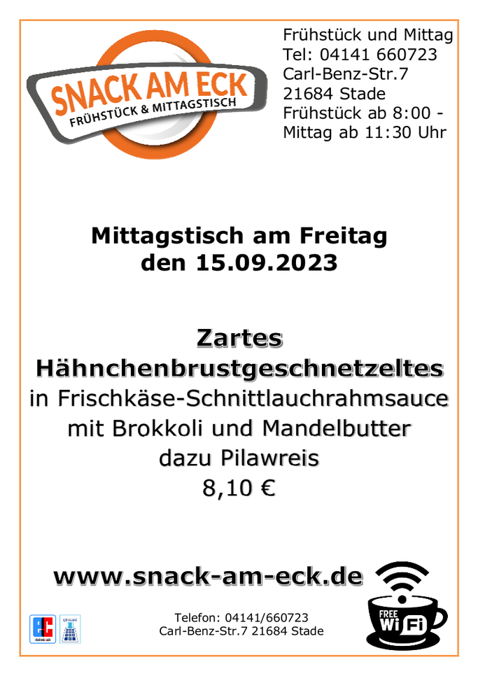Mittagstisch am Freitag den 15.09.2023