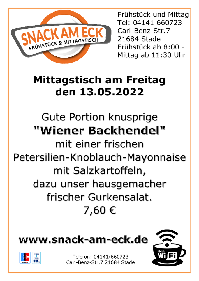 Mittagstisch am Freitag den 13.05.2022