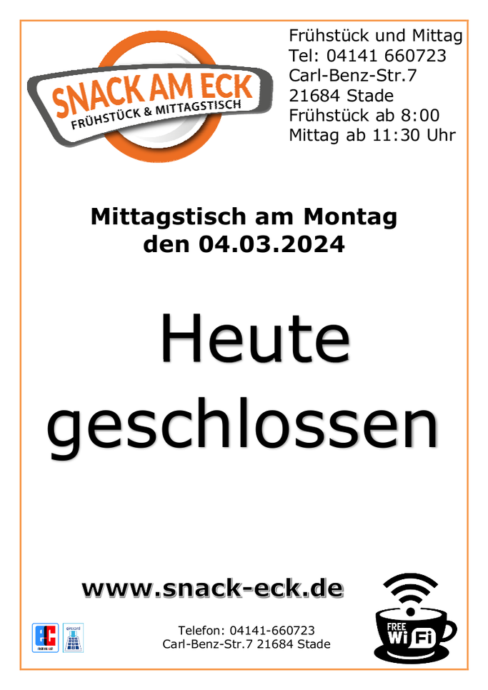 Mittagstisch am Montag den 04.03.2024