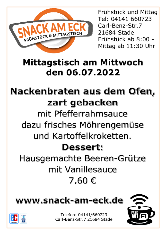 Mittagtisch am Mittwoch den 06.07.2022