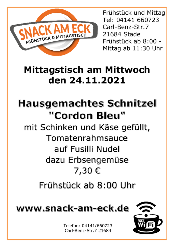 Mittagstisch am Mittwoch den 24.11.2021: 