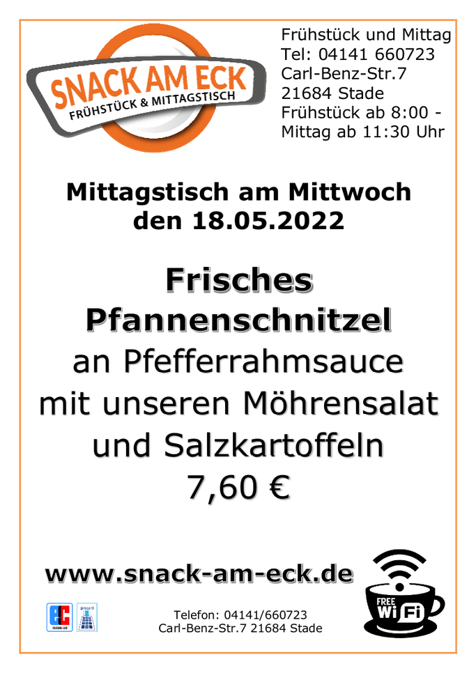 Mittagstisch am Mittwoch den 18.05.2022