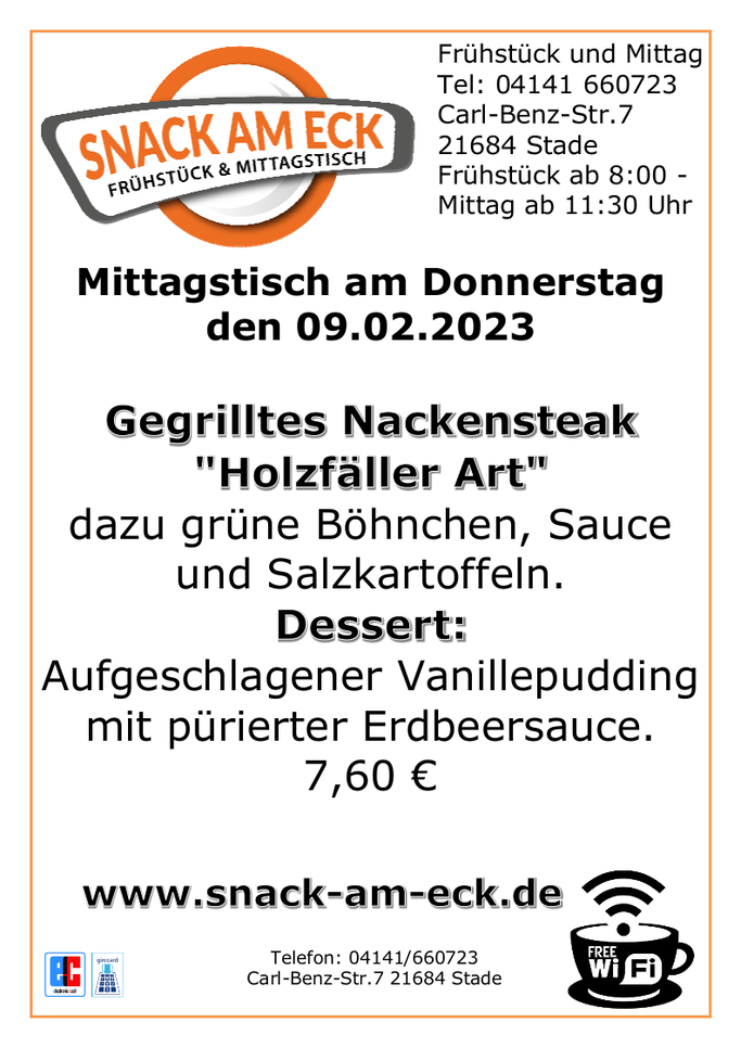 Mittagstisch am Donnerstag den 09.02.2023