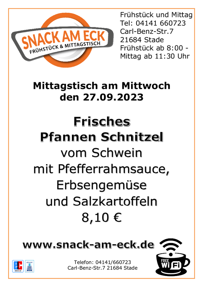 Mittagstisch am Mittwoch den 27.09.2023