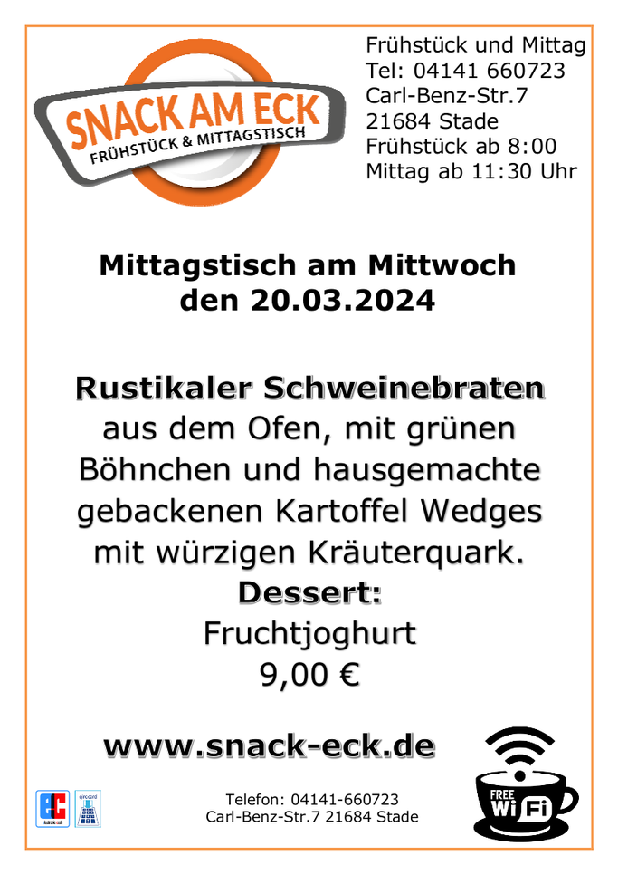 Mittagstisch am Dienstag den 20.03.2024