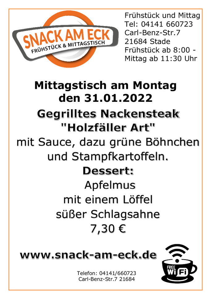 Mittagstisch am Montag den 31.01.20222