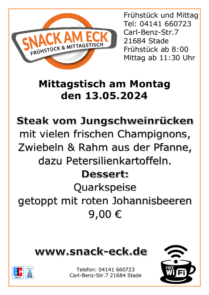 Mittagstisch am Montag den 13.05.2024