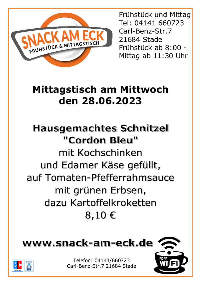 Mittagstisch am Mittwoch den 28.06.2023